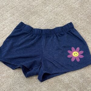 Firehouse size L Navy Blue Shorts with Pink Flower Design- NWT